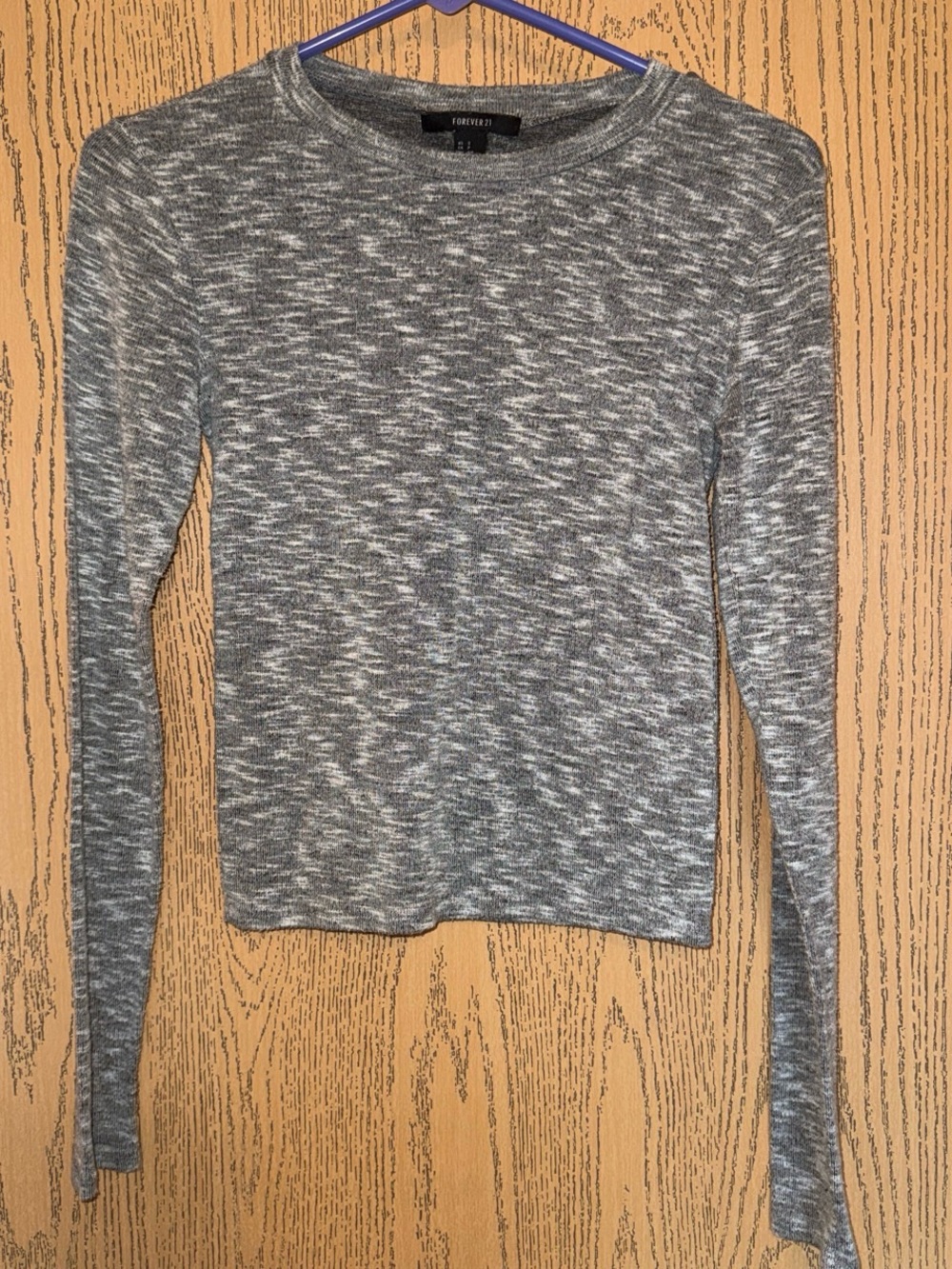 Forever 21 Gray Marled Long Sleeve Knit Top